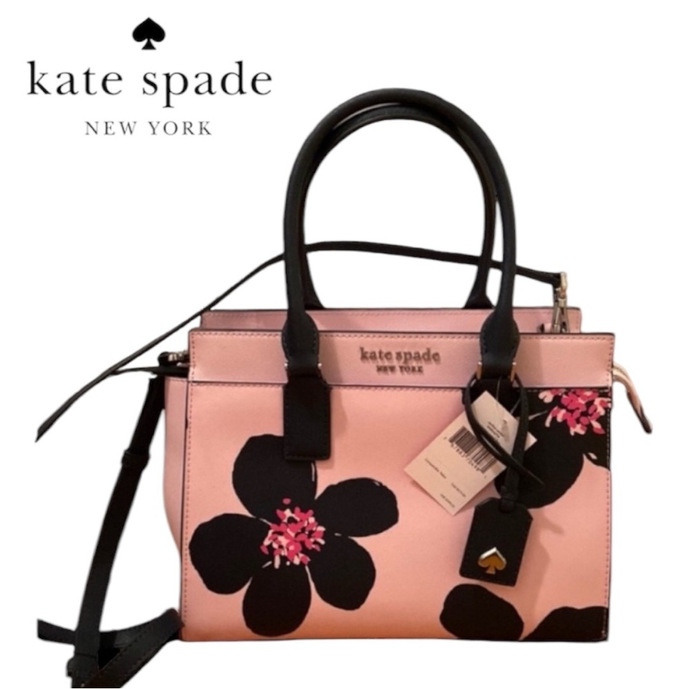 NWT Kate Spade Cameron Grand Pink Floral Satchel - Picture 1 of 16